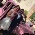 Mariage ent axi anglais rose avec chauffeur à Blois, Centre Val de Loire